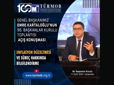 Genel Başkanımızın 96. Başkanlar Kurulu Toplantısında Yapmış Olduğu Açış Konuşması…